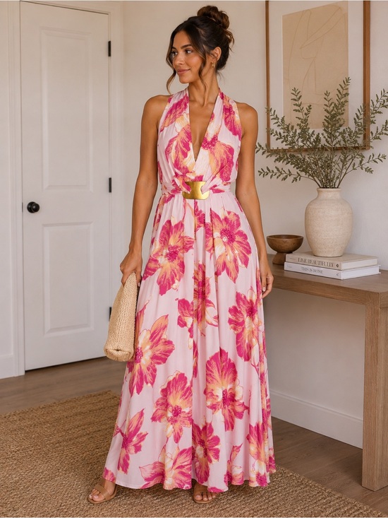Donna Karan Dresses & Skirts - Donna Karan New York Floral Halter Maxi Dress NWT Size 4
